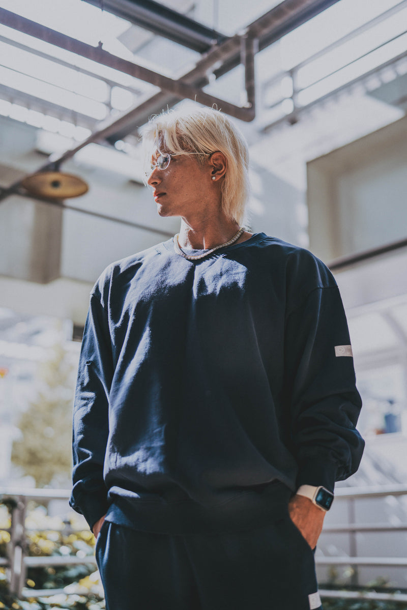 XENO DAMAGE SWEAT SHIRT NAVY