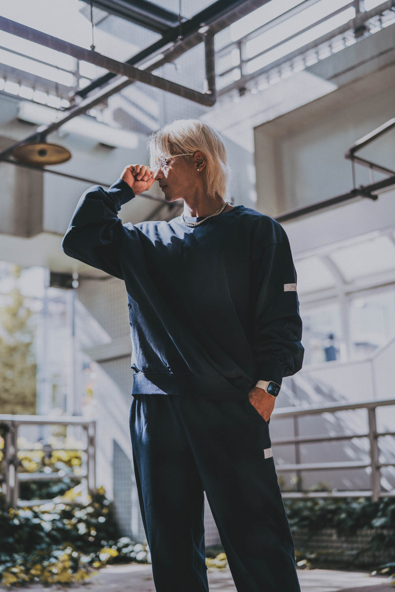 XENO DAMAGE SWEAT PANTS NAVY