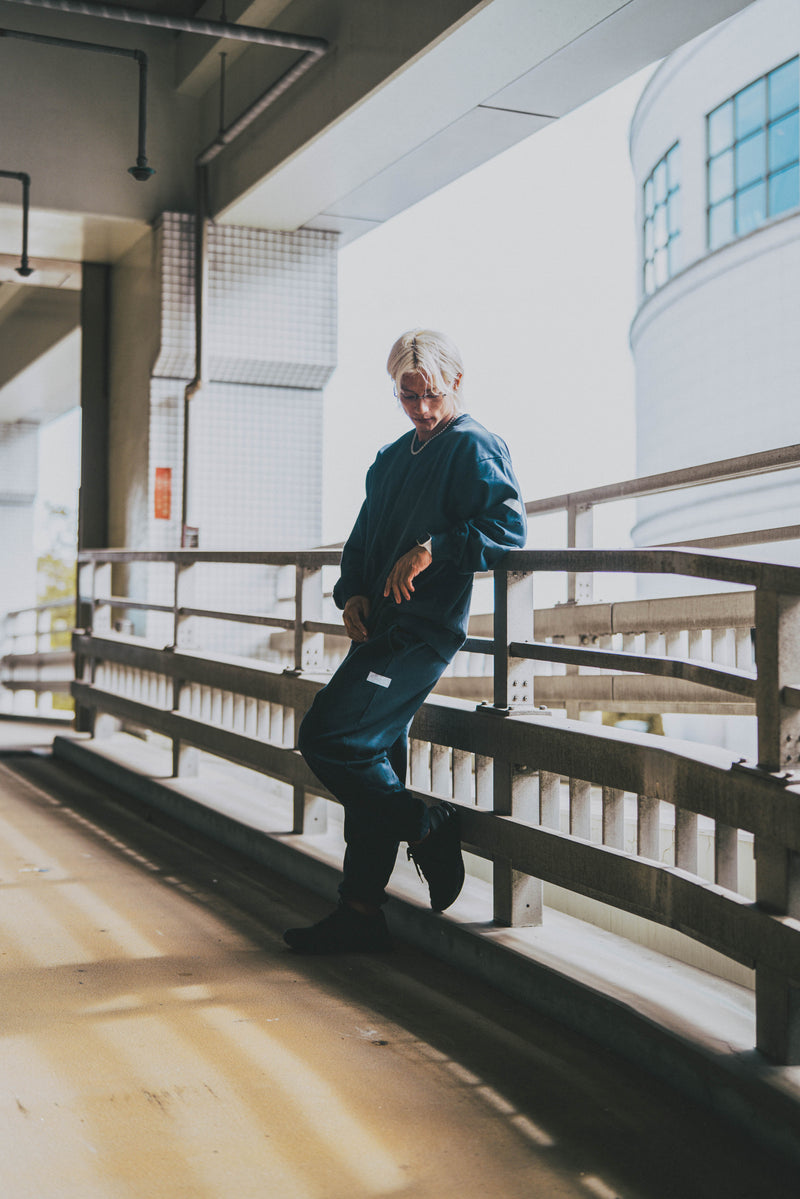 XENO DAMAGE SWEAT PANTS NAVY