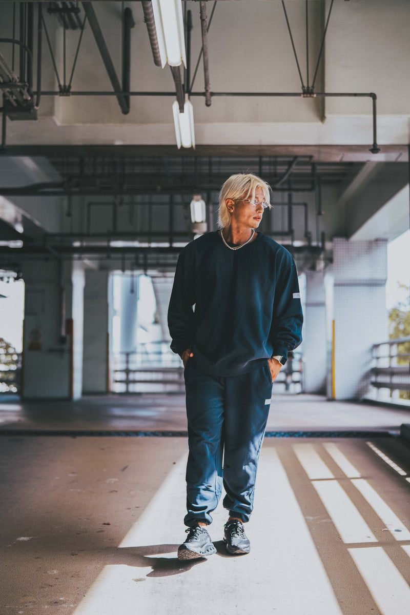 XENO DAMAGE SWEAT PANTS NAVY