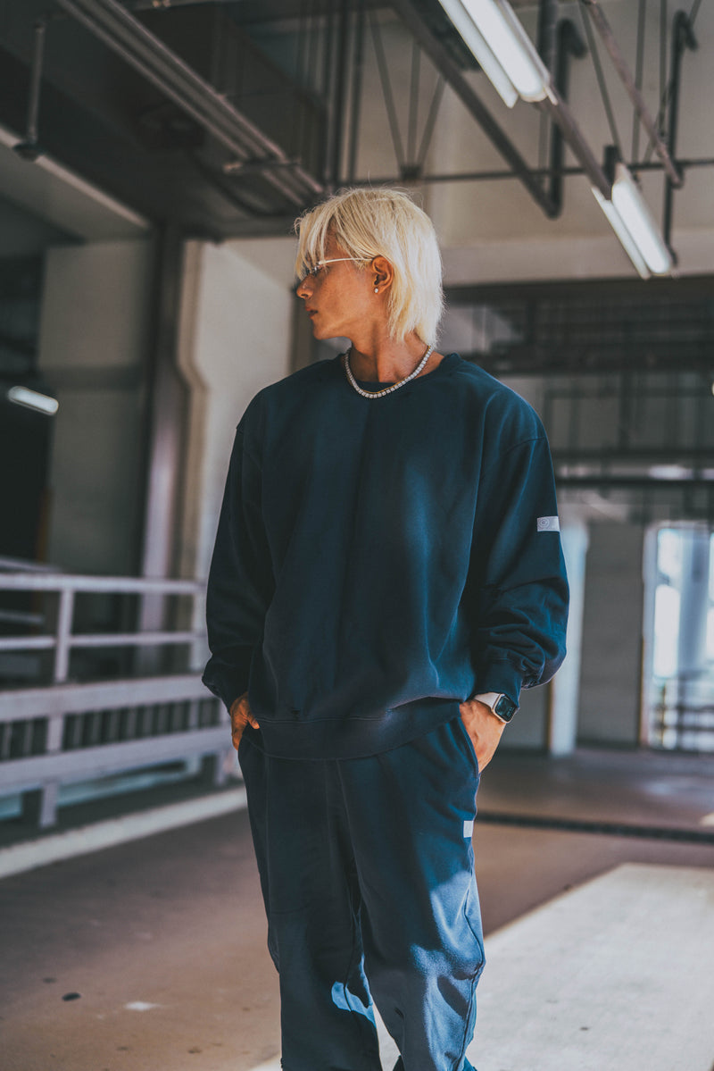 XENO DAMAGE SWEAT SHIRT NAVY