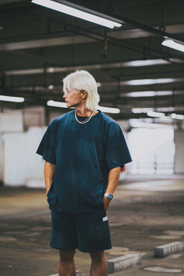 XENO DAMAGE T-SHIRT NAVY