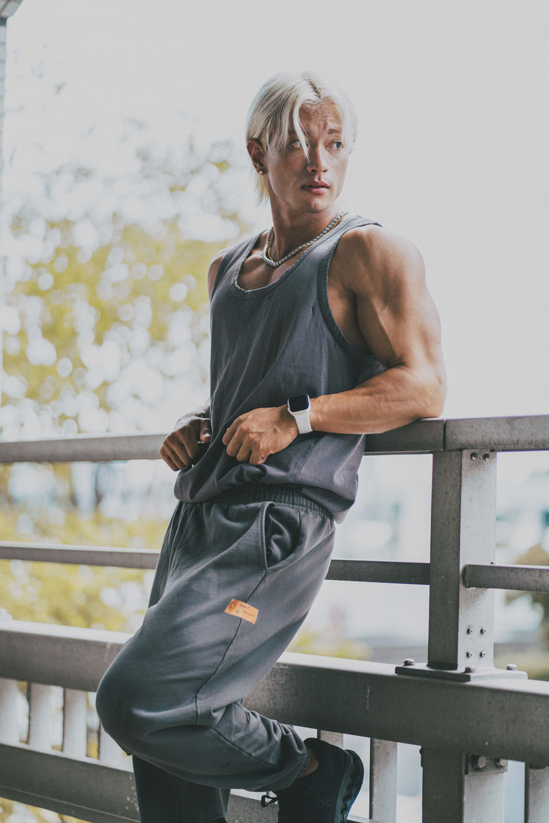 XENO DAMAGE SWEAT PANTS GRAY