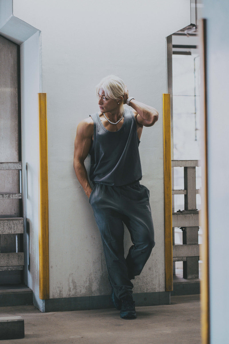 XENO DAMAGE SWEAT PANTS GRAY