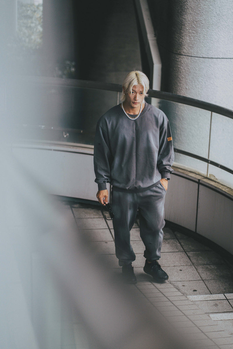 XENO DAMAGE SWEAT PANTS GRAY