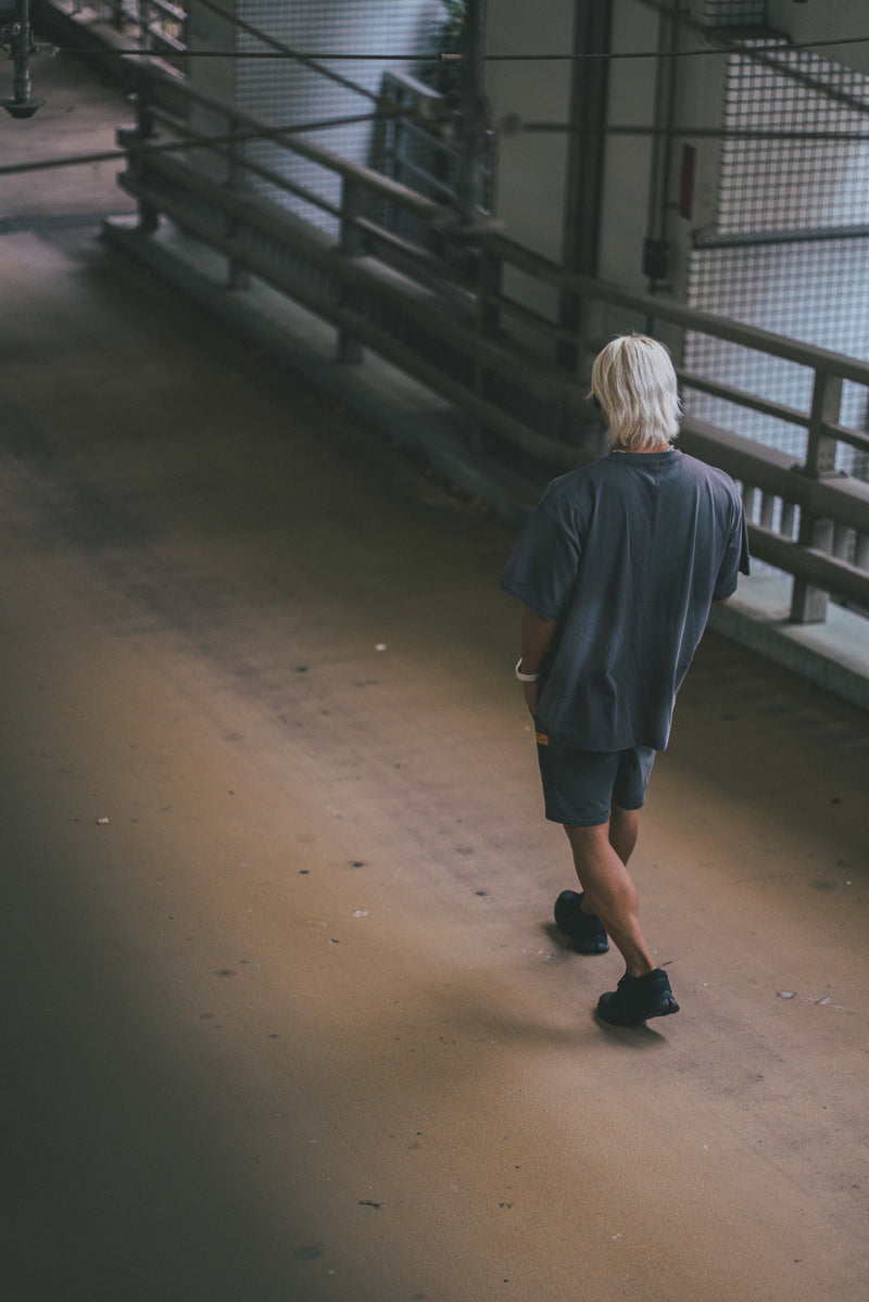 XENO DAMAGE SWEAT SHORT PANTS GRAY