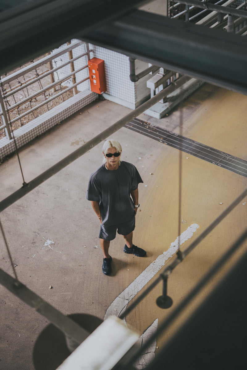 XENO DAMAGE SWEAT SHORT PANTS GRAY