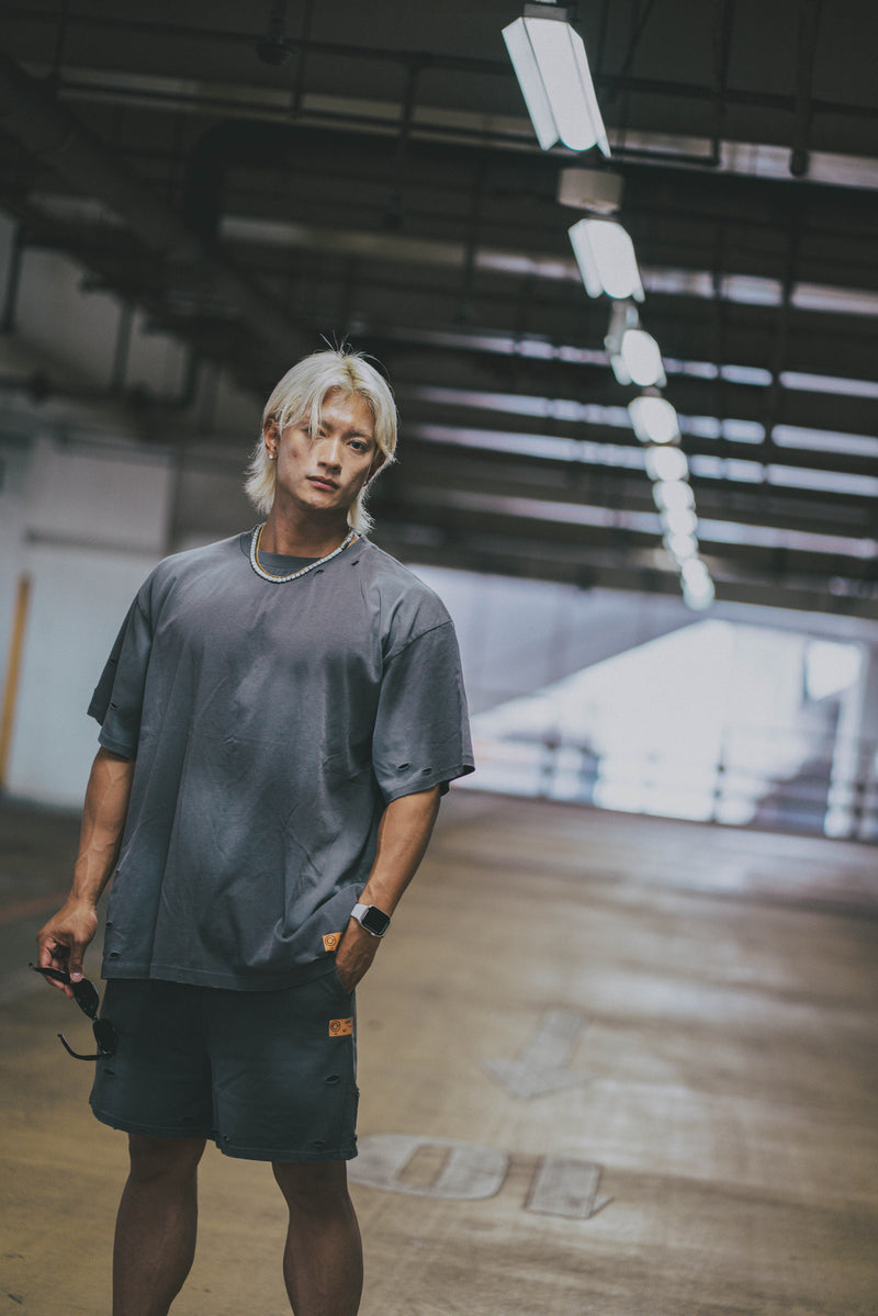 XENO DAMAGE T-SHIRT GRAY