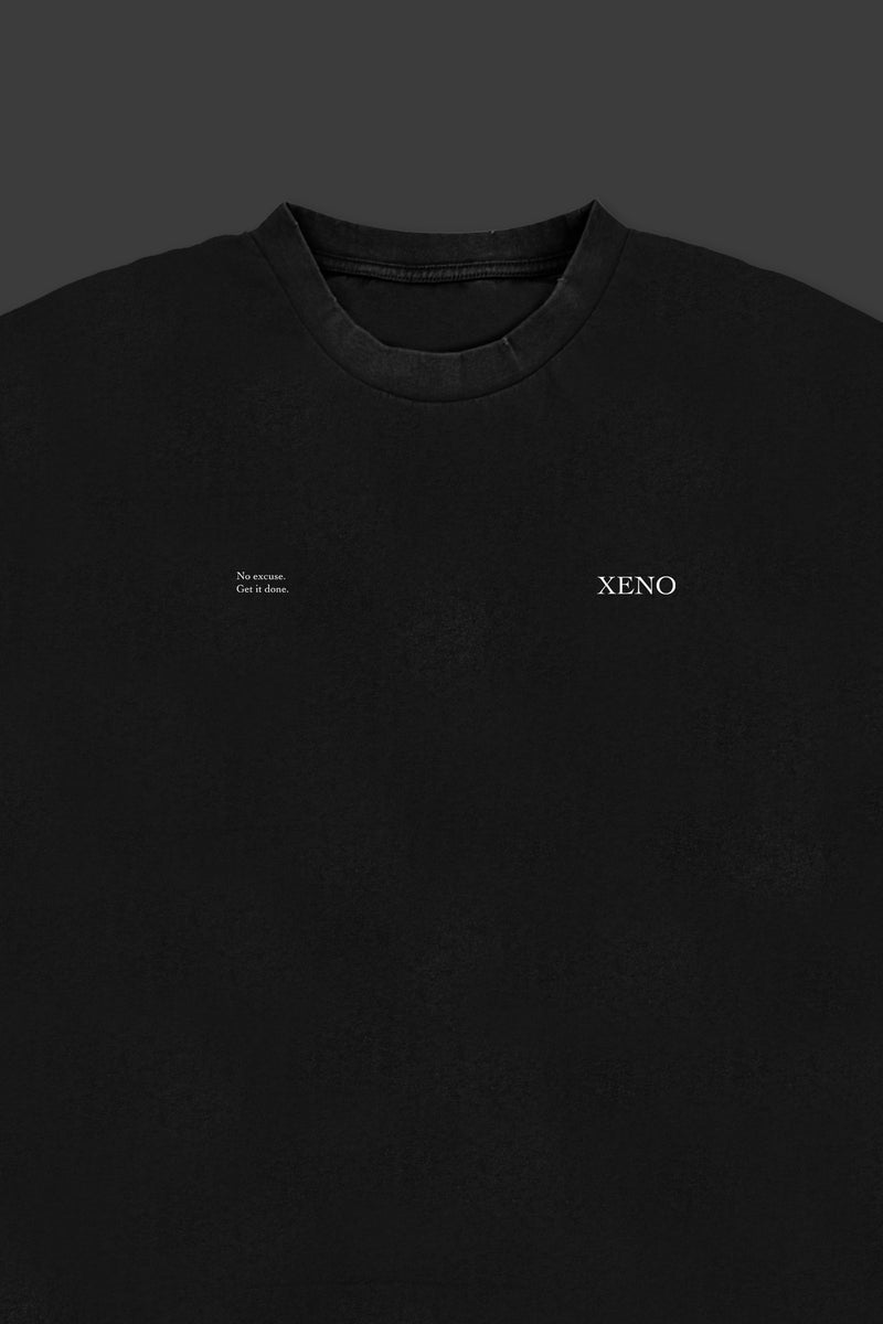 XENO “PRAYING HANDS” OVERSIZED TEE BLEACH BLACK