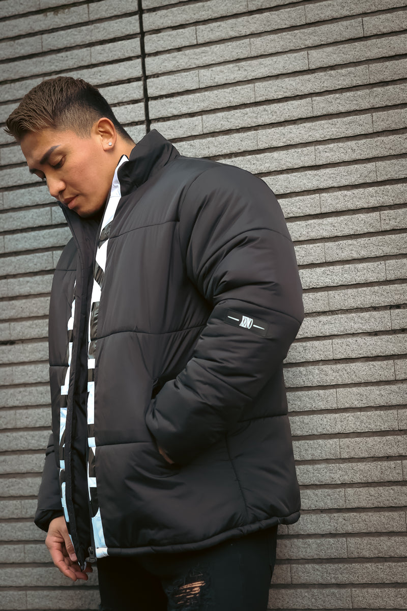 XENO URBAN PUFF JACKET Black x White - ダウンジャケット