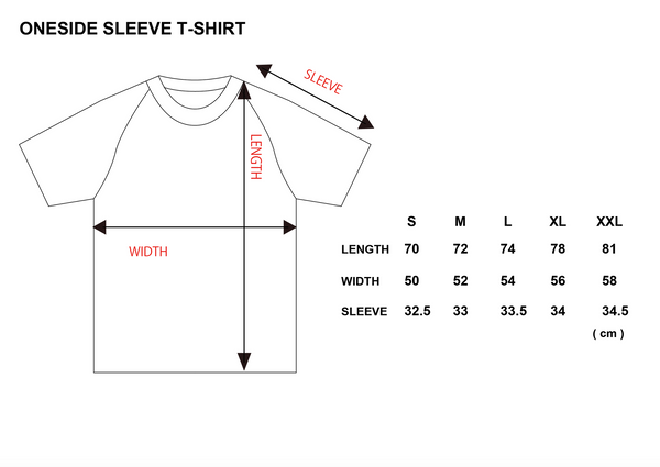 XENO ONESIDE SLEEVE T-SHIRT HEATHER GRAY WHITE
