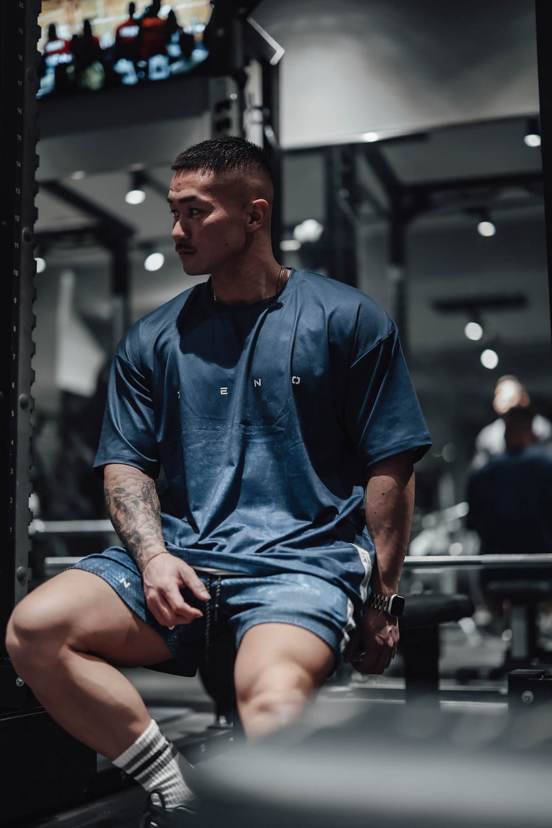 NY Edition NIGHT VIEW MESH  T-SHIRT Blue