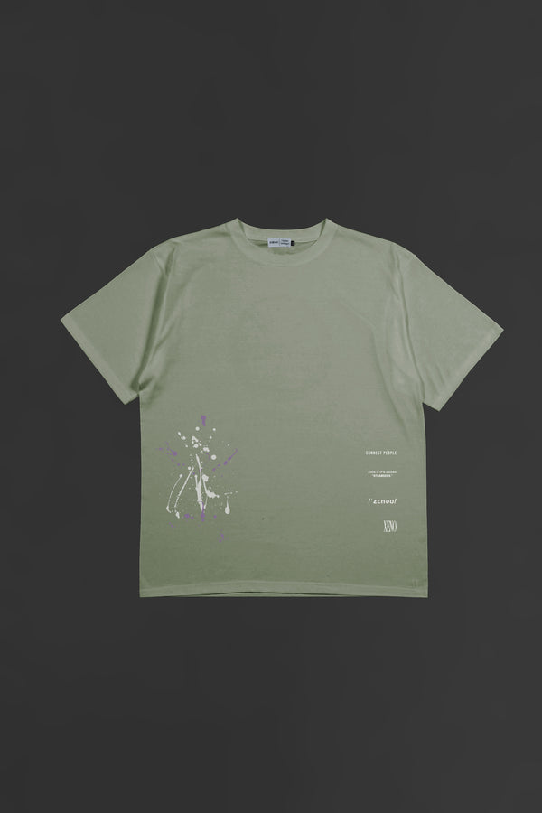 XENO PAINT DRIP T-SHIRT Sage Green