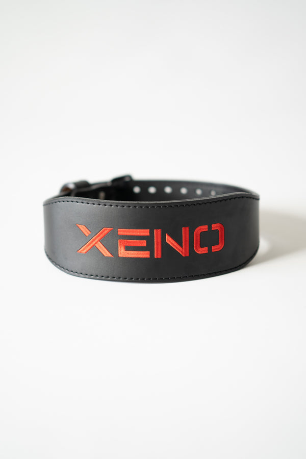 XENO LEATHER TRAINING BELT Black x Red