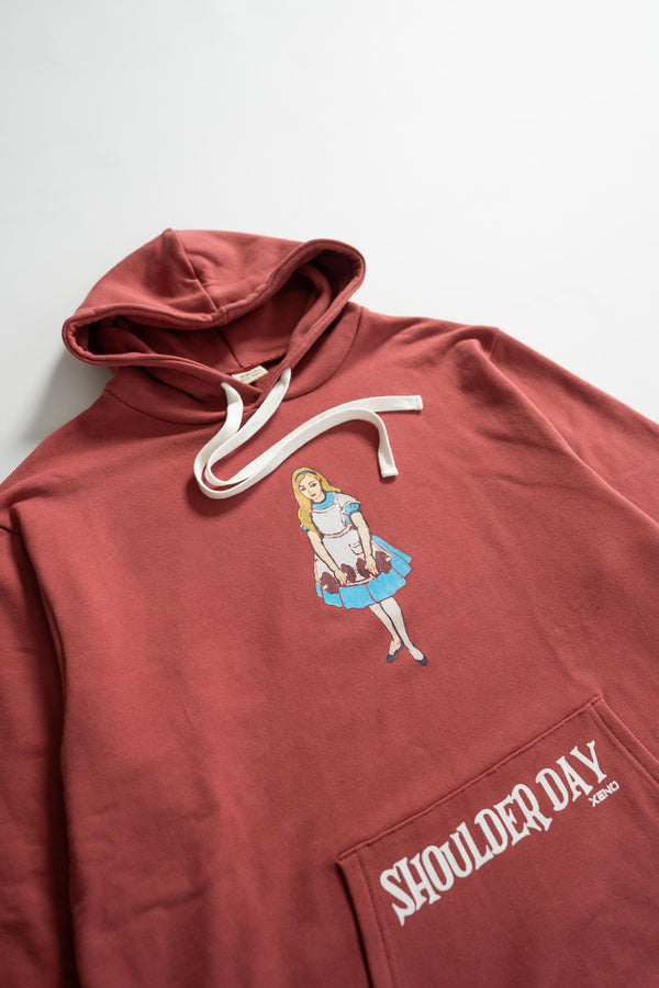 SHOULDER DAY ALICE HOODIE BrickRed