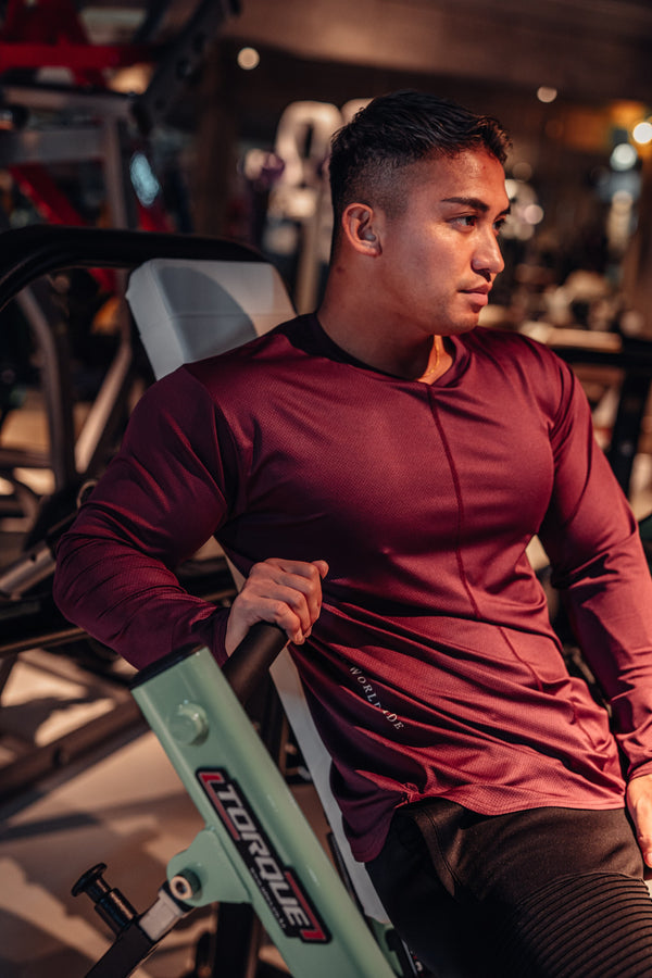 XENO CENTER SEAM LS T-SHIRT DarkRed