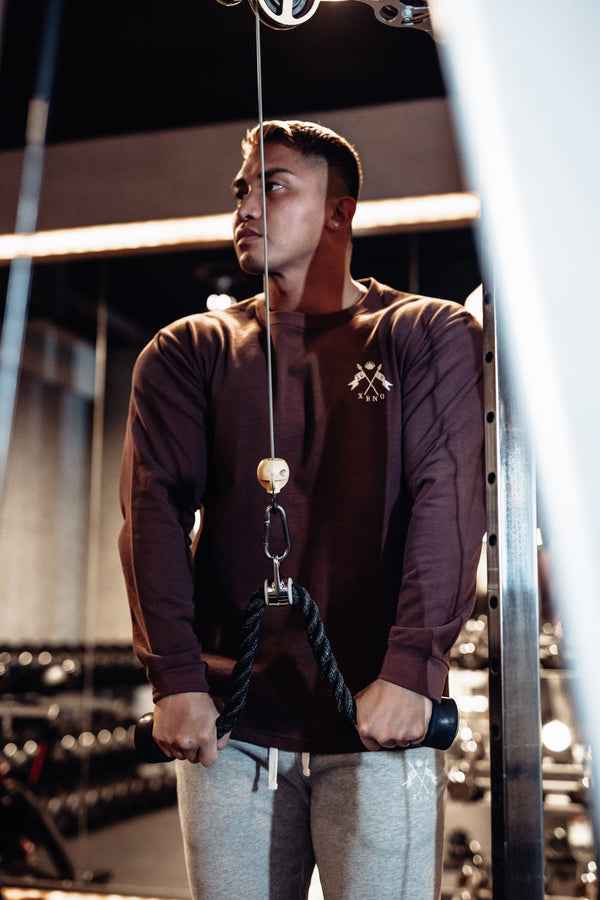 XENO HERITAGE EMBLEM LS T-SHIRT Brown