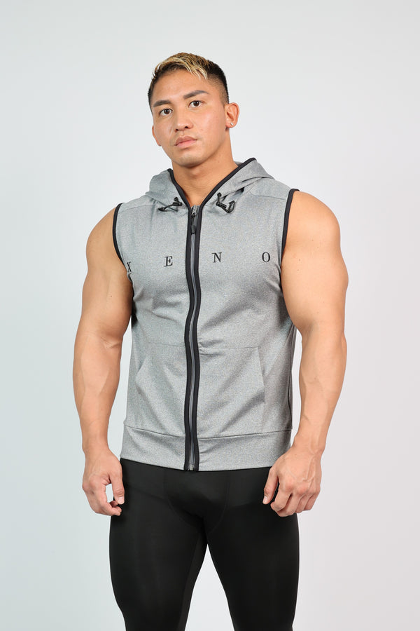 XENO SLEEVELESS HOODIE HeatherGray