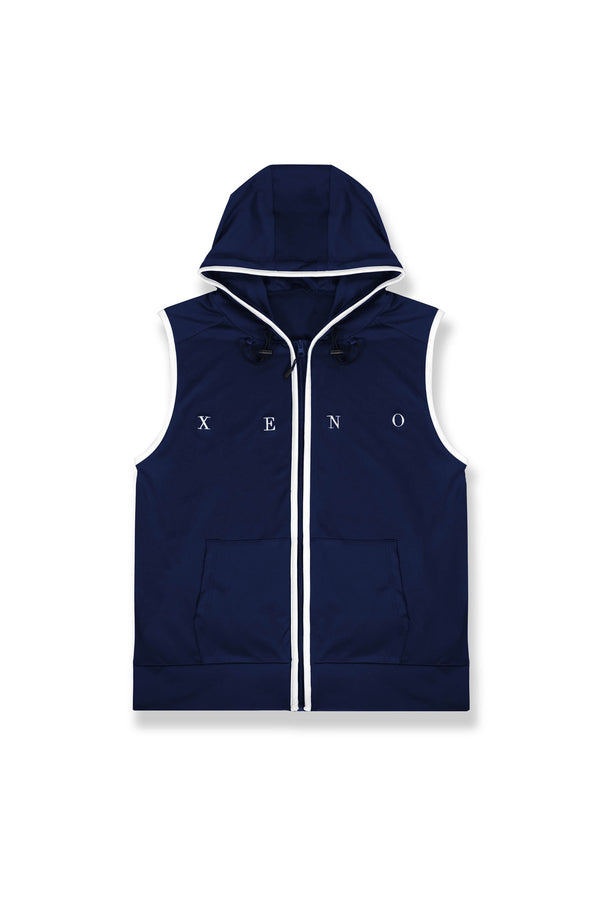 XENO SLEEVELESS HOODIE Navy