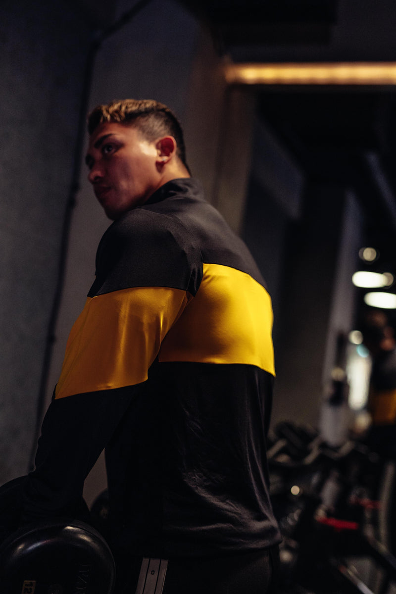 XENO STRETCH COLOR BLOCK JACKET BlackYellow